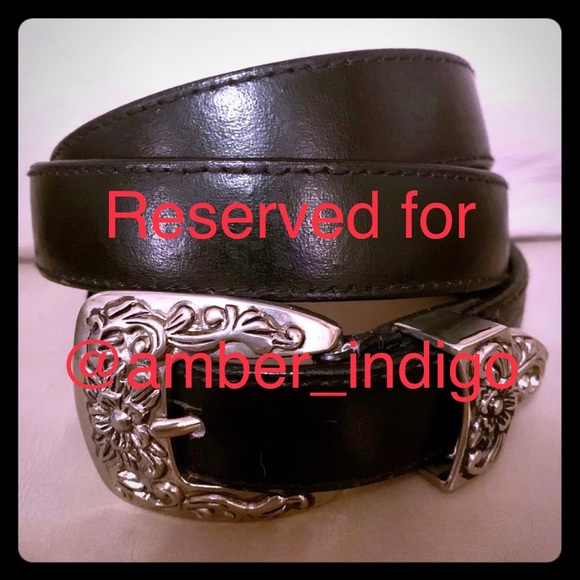 Accessories - Country western black leather belt XL